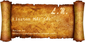 Lisztes Máté névjegykártya