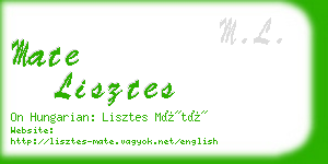 mate lisztes business card